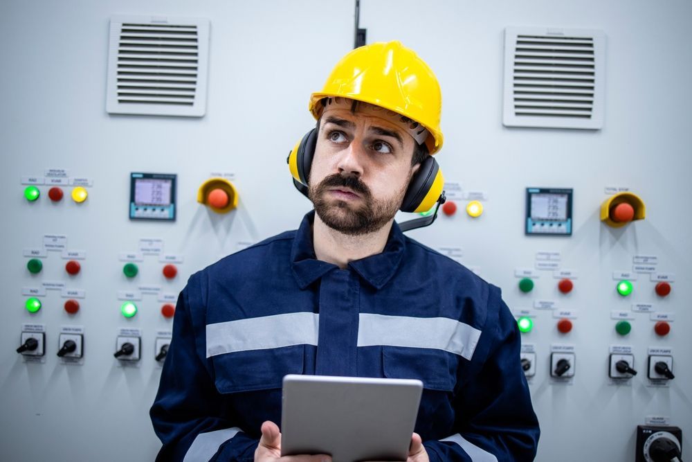 electrician inspecting work