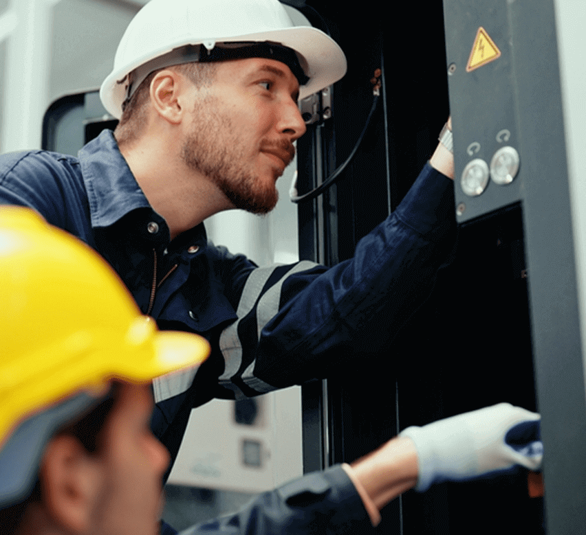  two electricians working